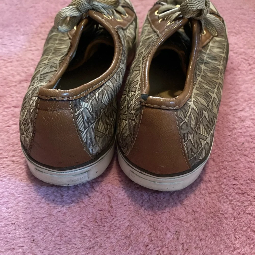 Rare Vintage Y2K Michael Kors Jacquard Canvas & Leather Sneakers/Gold Hardware